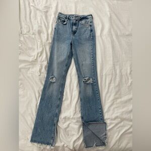 Zara High Waist Split Leg Jeans